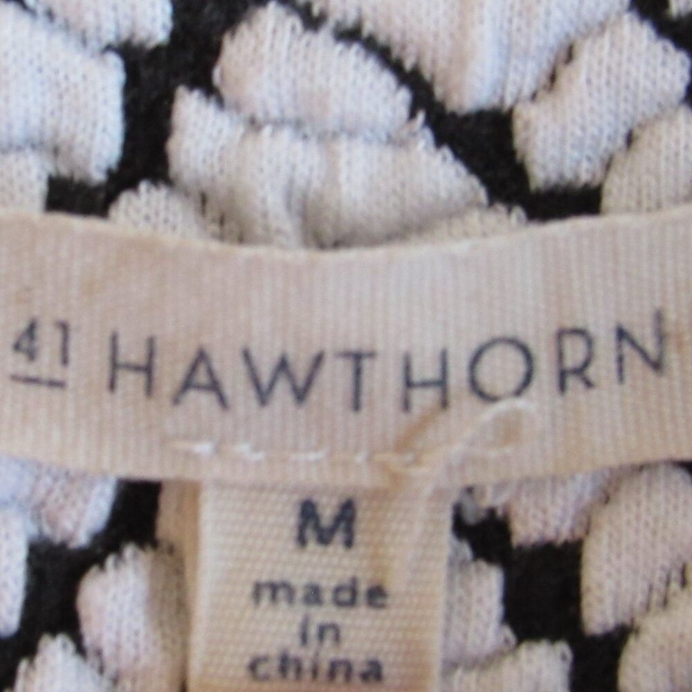 41 Hawthorn White/Black Lined Textured Asymmetrical Zip Moto Jacket Size M - Picture 4 of 4